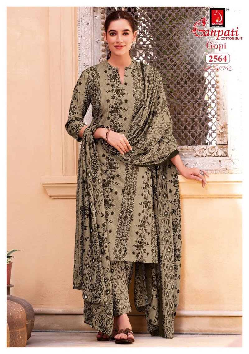 Gopi Vol 16 By Ganpati Cotton Printed Readymade Dress 
